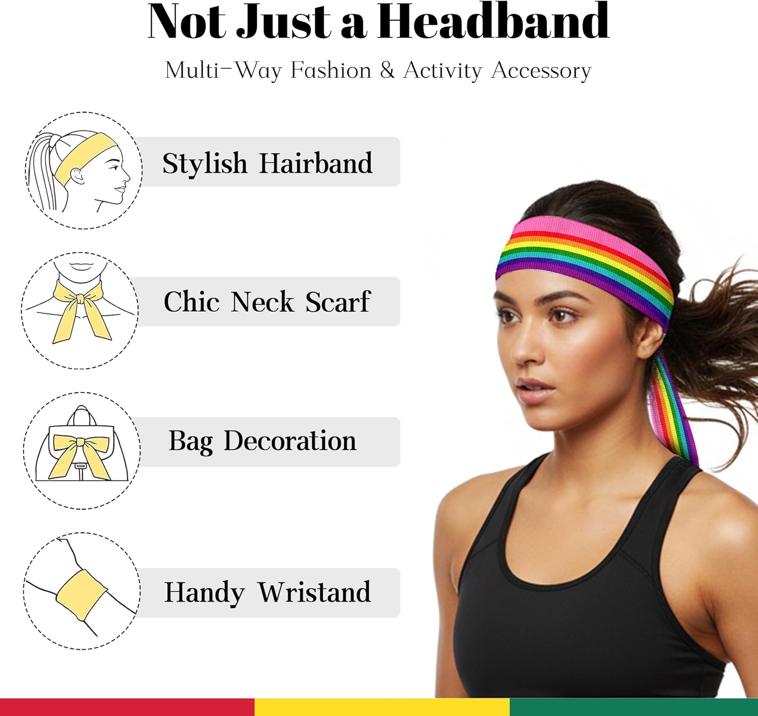 Tie Headbands for Men Women,Pattern Gymwrap,Gym Workout Adjustable Non-Slip Sweatbands for Running,40 X 2.4In