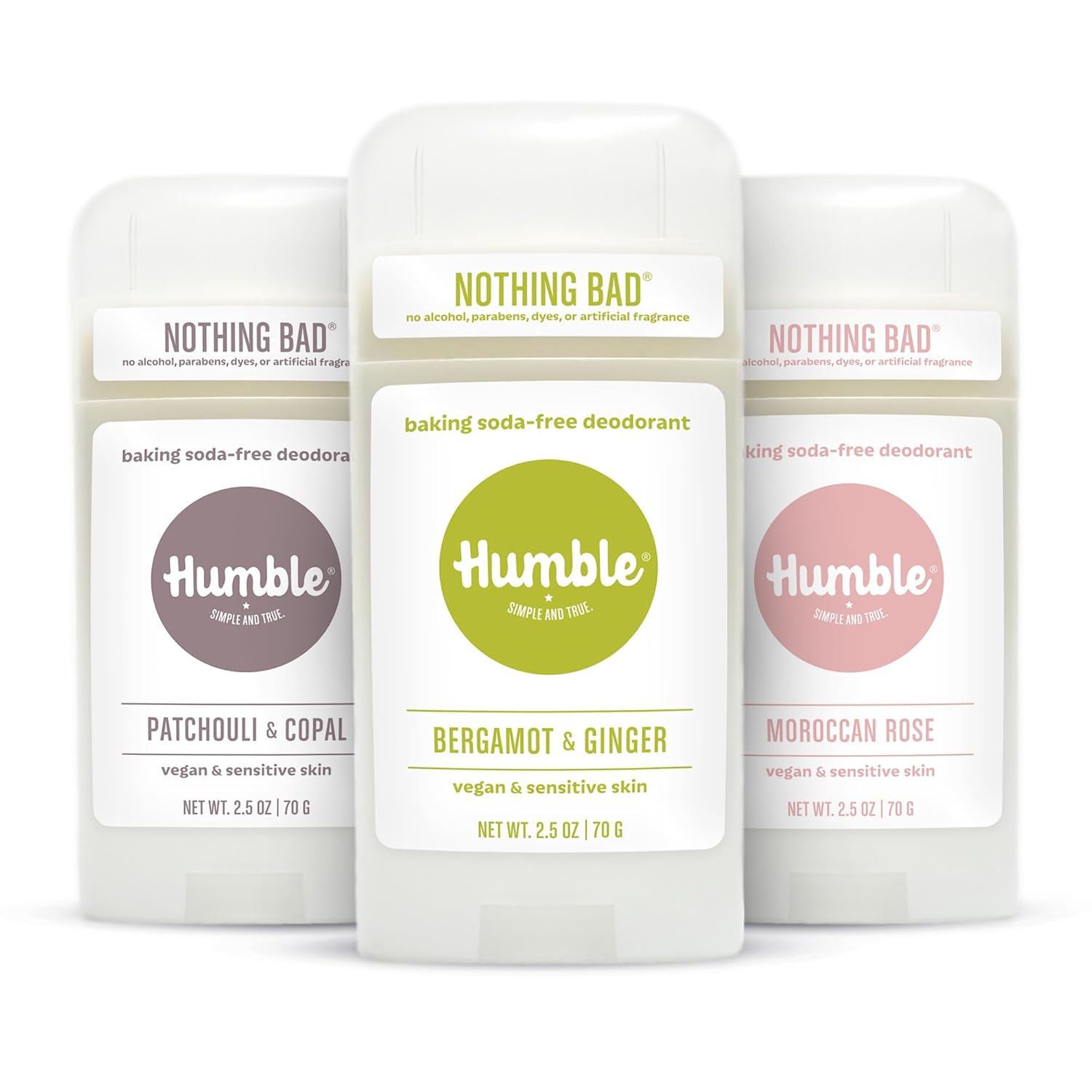 Humble Aluminum-Free Deodorant, Simply Unscented - 1 Pack | Baking Soda-Free, Clean, Fresh, Natural, Essential Oils, Sensitive Skin, Long-Lasting Odor Control, Cruelty-Free, Men & Women