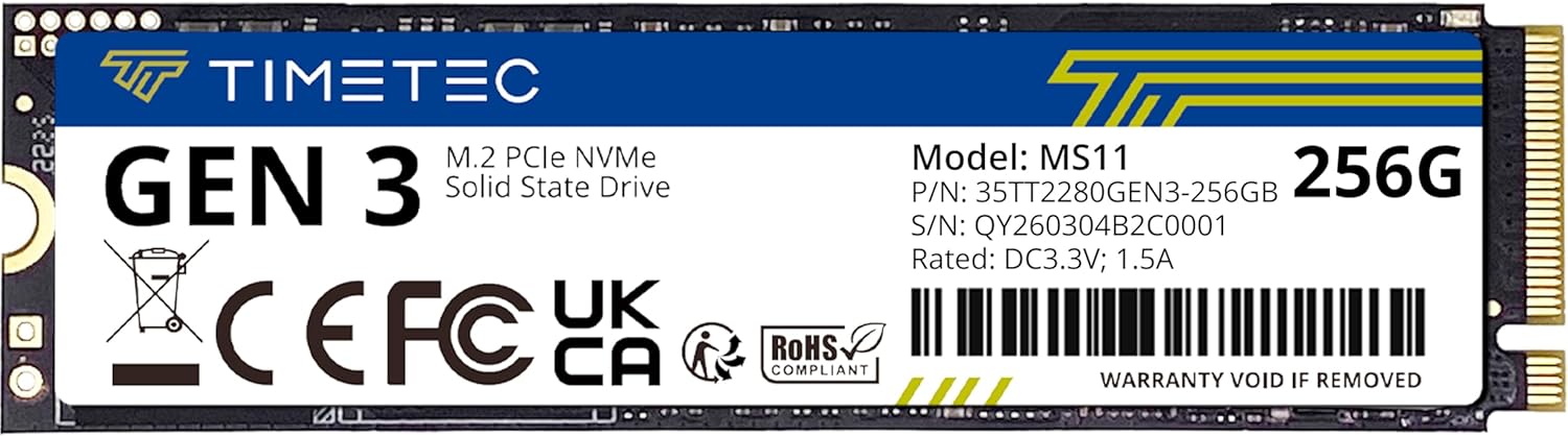 Timetec 1TB SSD NVMe PCIe Gen3x4 8Gb/s M.2 2280 3D NAND High Performance SLC Cache Read/Write Speed Up to 2, 000/1