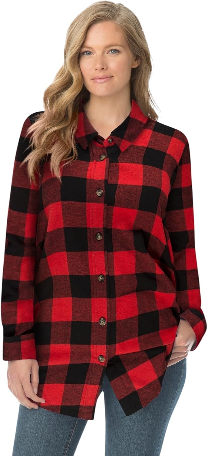 Woman Within Classic Flannel Shirt