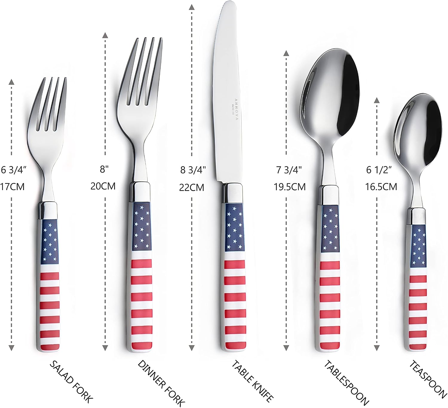ANNOVA Silverware Set Stainless Steel Colorful Tableware Kitchen Flatware Set Utensils, Includes Dinner Knives, Forks, Spoons