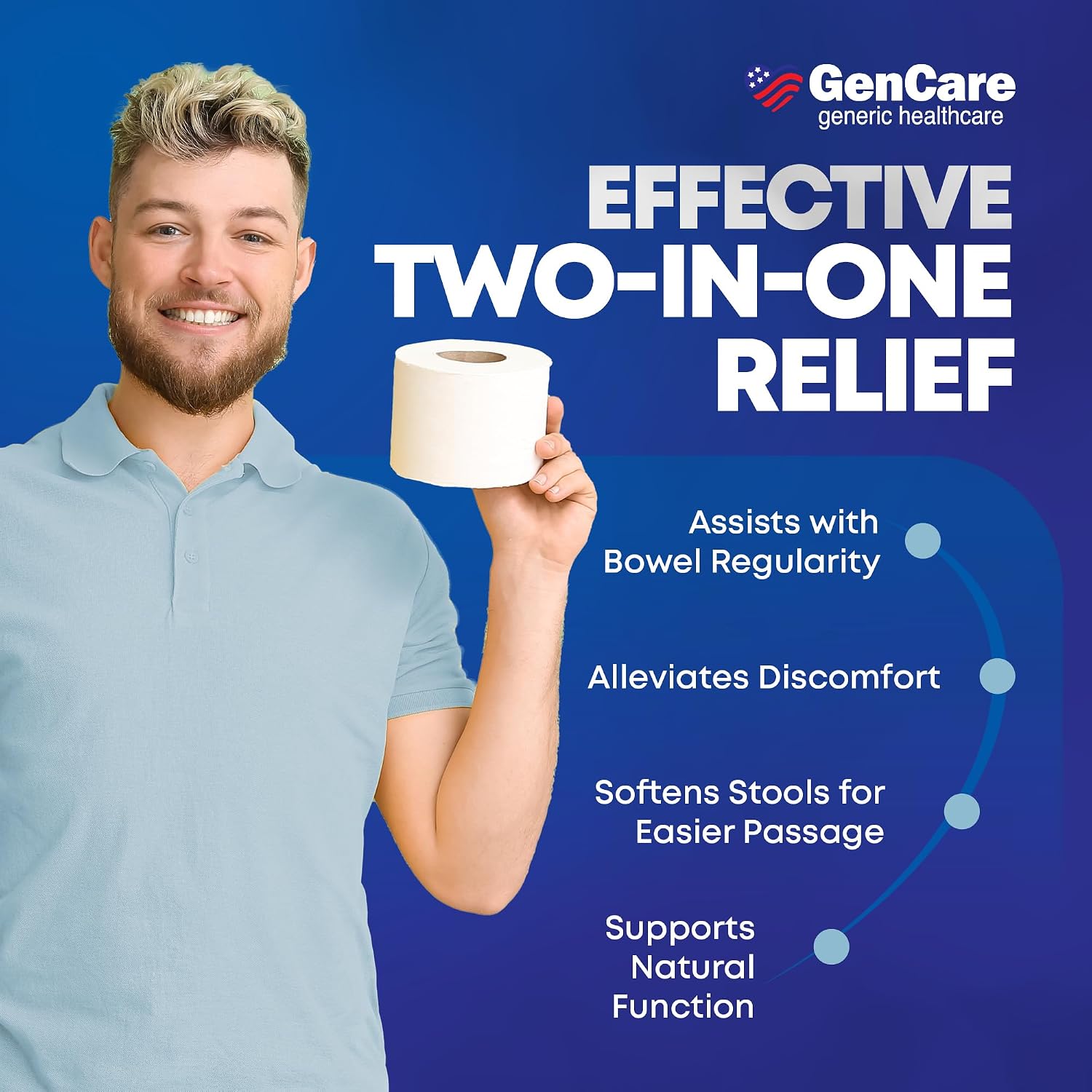 GenCare Senna-S Laxative Plus Stool Softener, Dual Action, 200 Ct