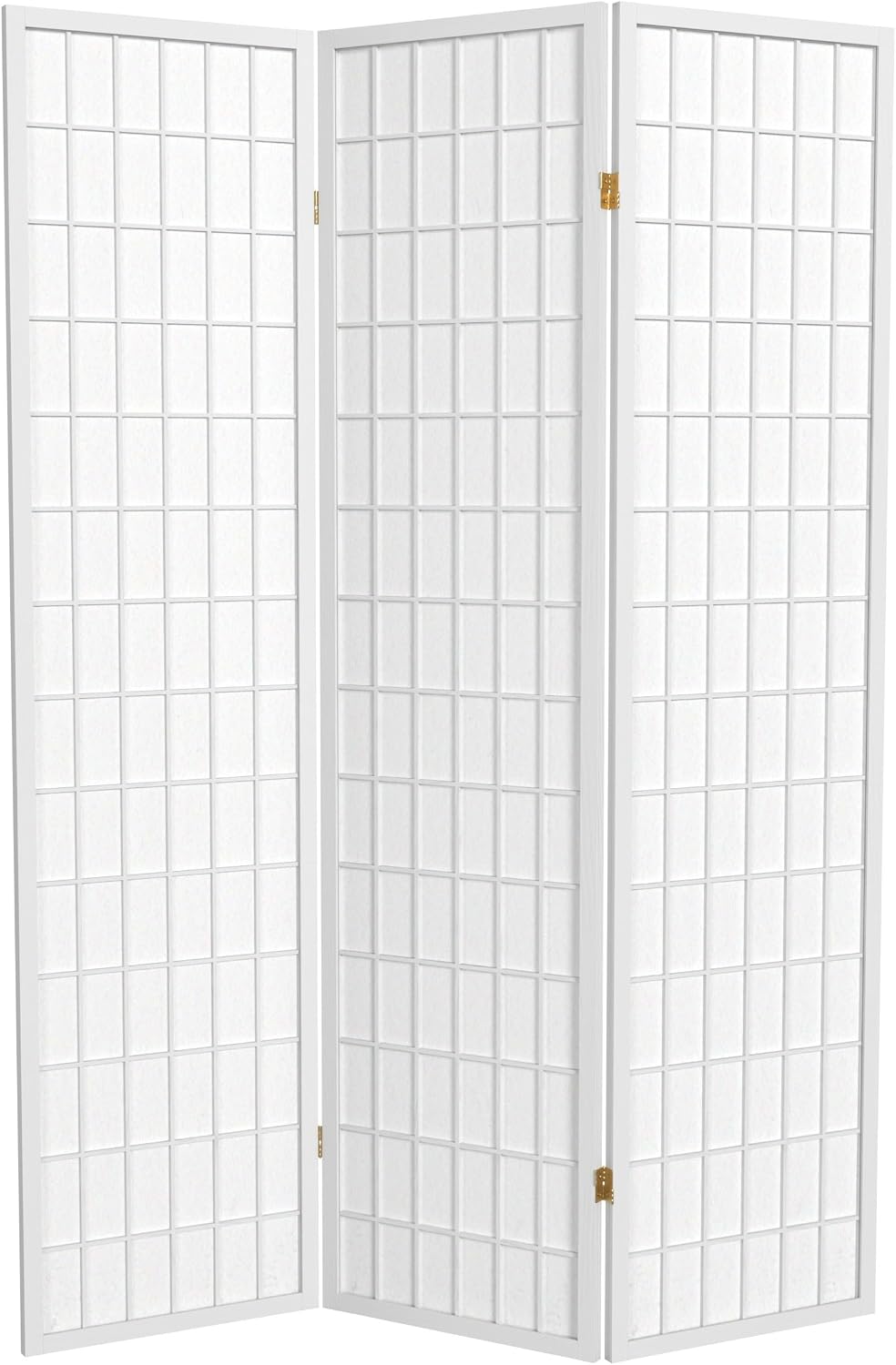 Red Lantern 6 ft. Tall Window Pane Shoji Screen - Walnut - 5 Panels