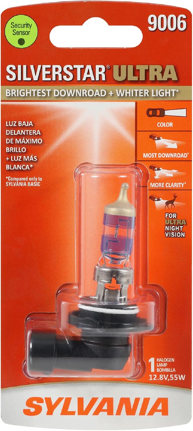 SYLVANIA - 9006 SilverStar Ultra - High Performance Halogen Headlight Bulb, High Beam, Low Beam and Fog Replacement Bulb