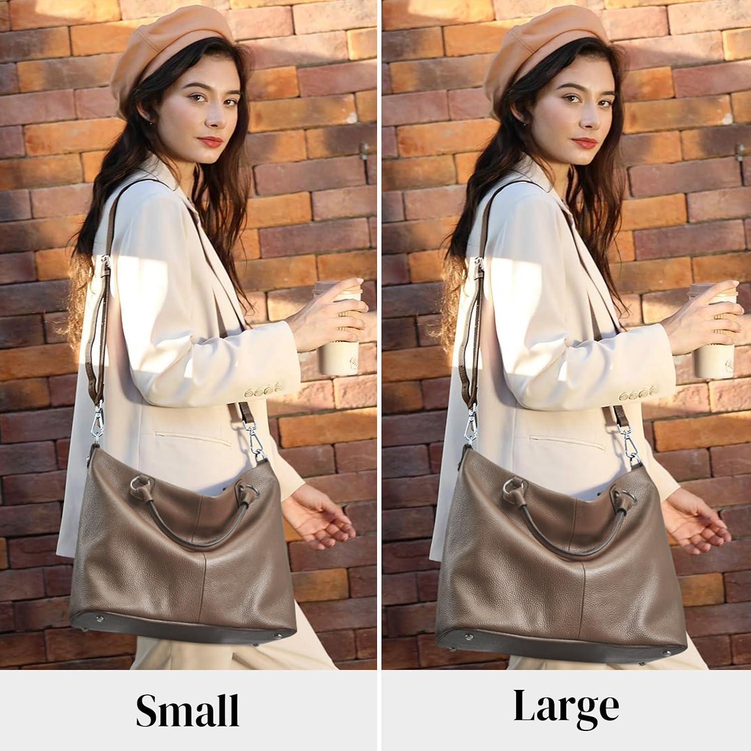 Kattee Genuine Leather Tote Purse for Women, Top Handle Satchel | Soft genuine leather tote with roomy storage and versatile carry for work, shopping, and travel.