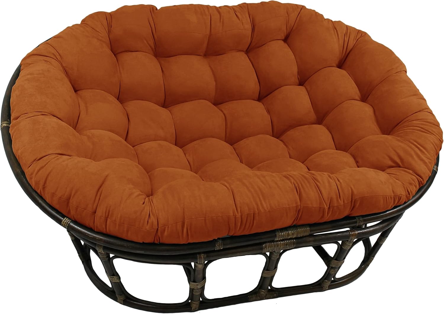 Blazing Needles Solid Microsuede Double Papasan Chair Cushion, 58" x 6" x 78", Black