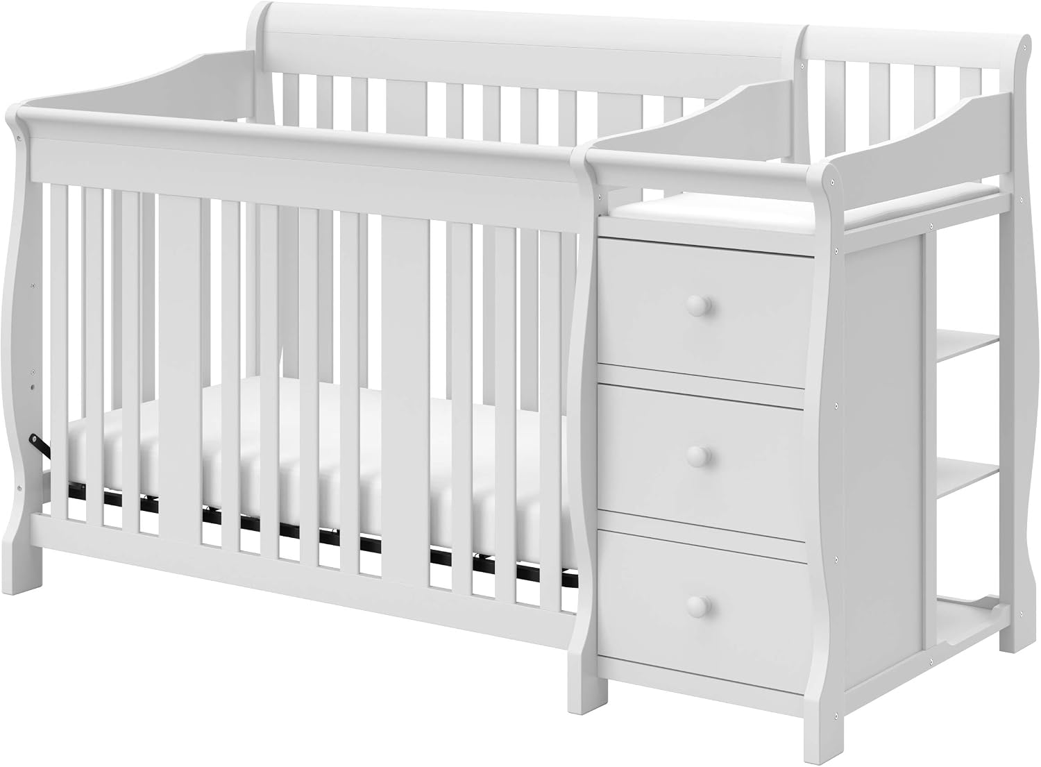 Storkcraft Portofino 5-in-1 Convertible Crib and Changer, Pebble Gray