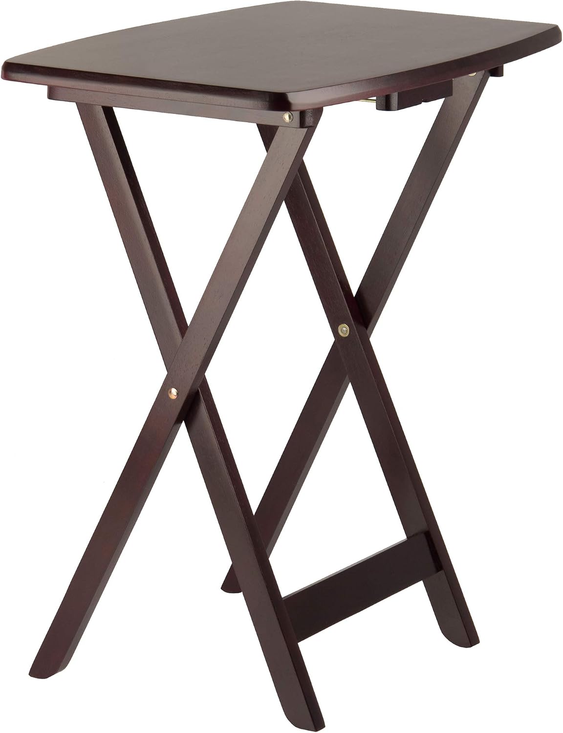 Winsome Darryl Set of 4 Oversized Foldable Tables, Walnut, 26" | Easy to Store Portable Fold Up Table Set for Kitchen, Living Room TV Dining, Crafts, Puzzles, Work From Home