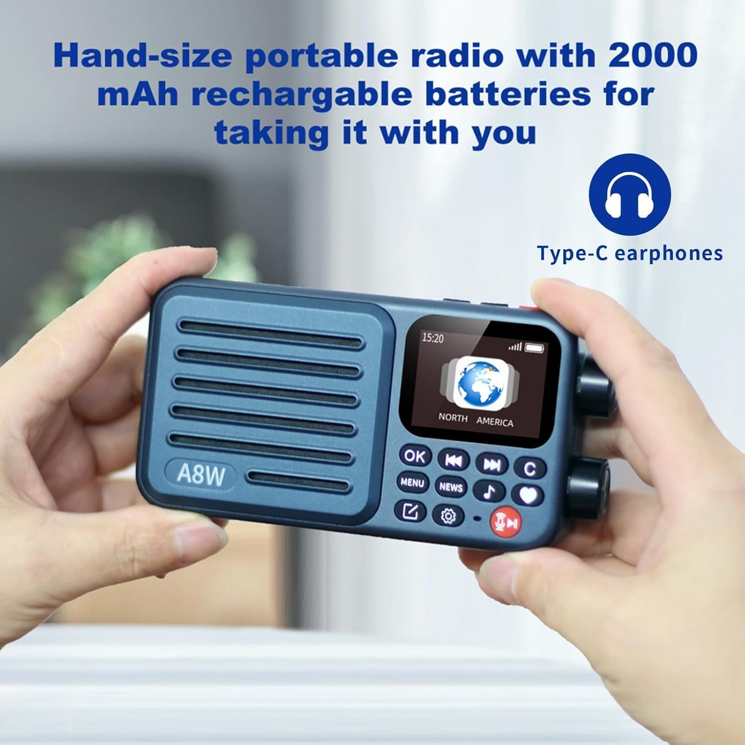 Choyong A8W Internet Radio Portable Smart Receiver WIFI/4G Global Version Radio Speaker with FM, TF Card, All World Radios, for Home with WiFi