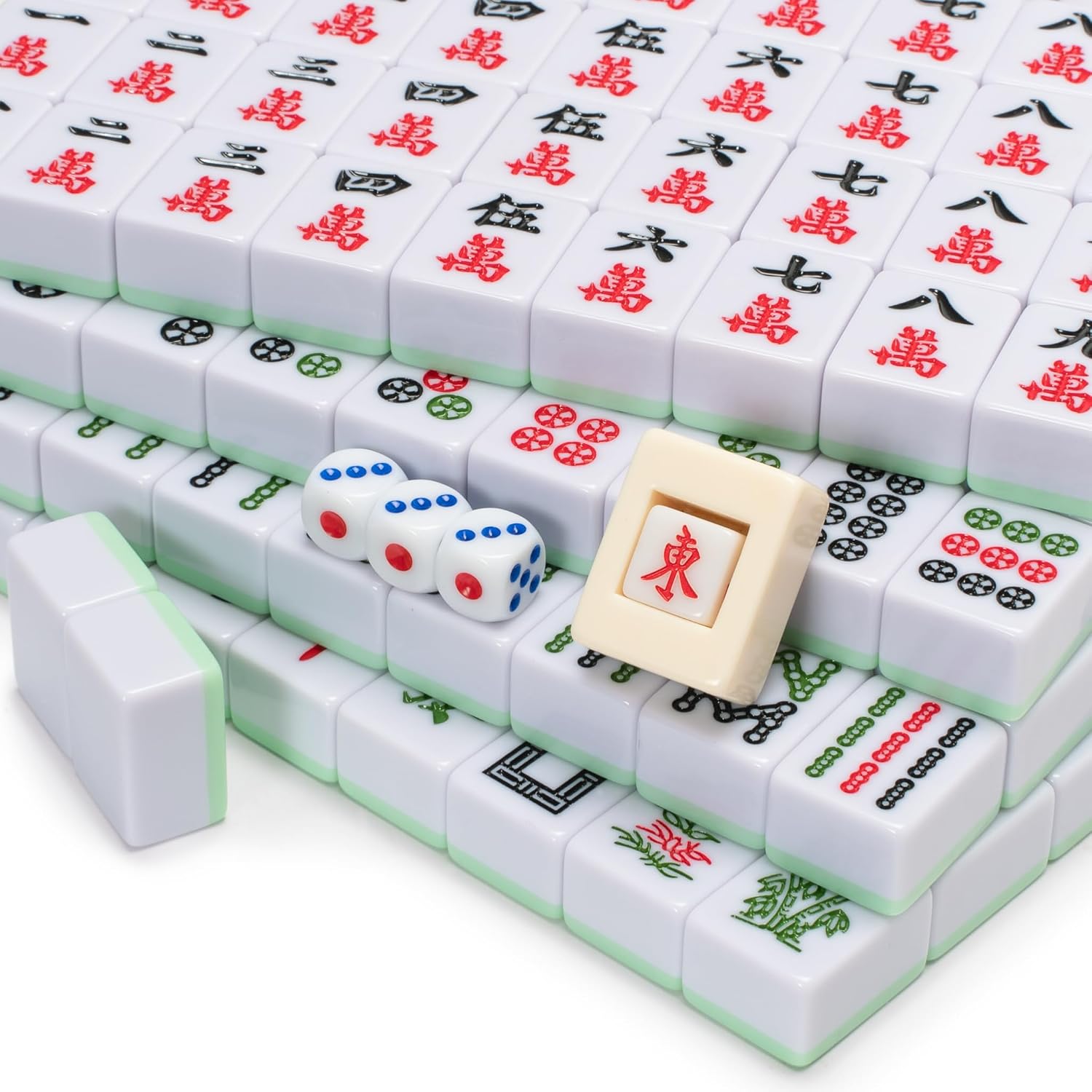 Yellow Mountain Imports Chinese Mahjong Set – Rouge Heritage – 146 Medium Tiles, Professional Set for Chinese-Style Play [中式麻將 專業套裝]