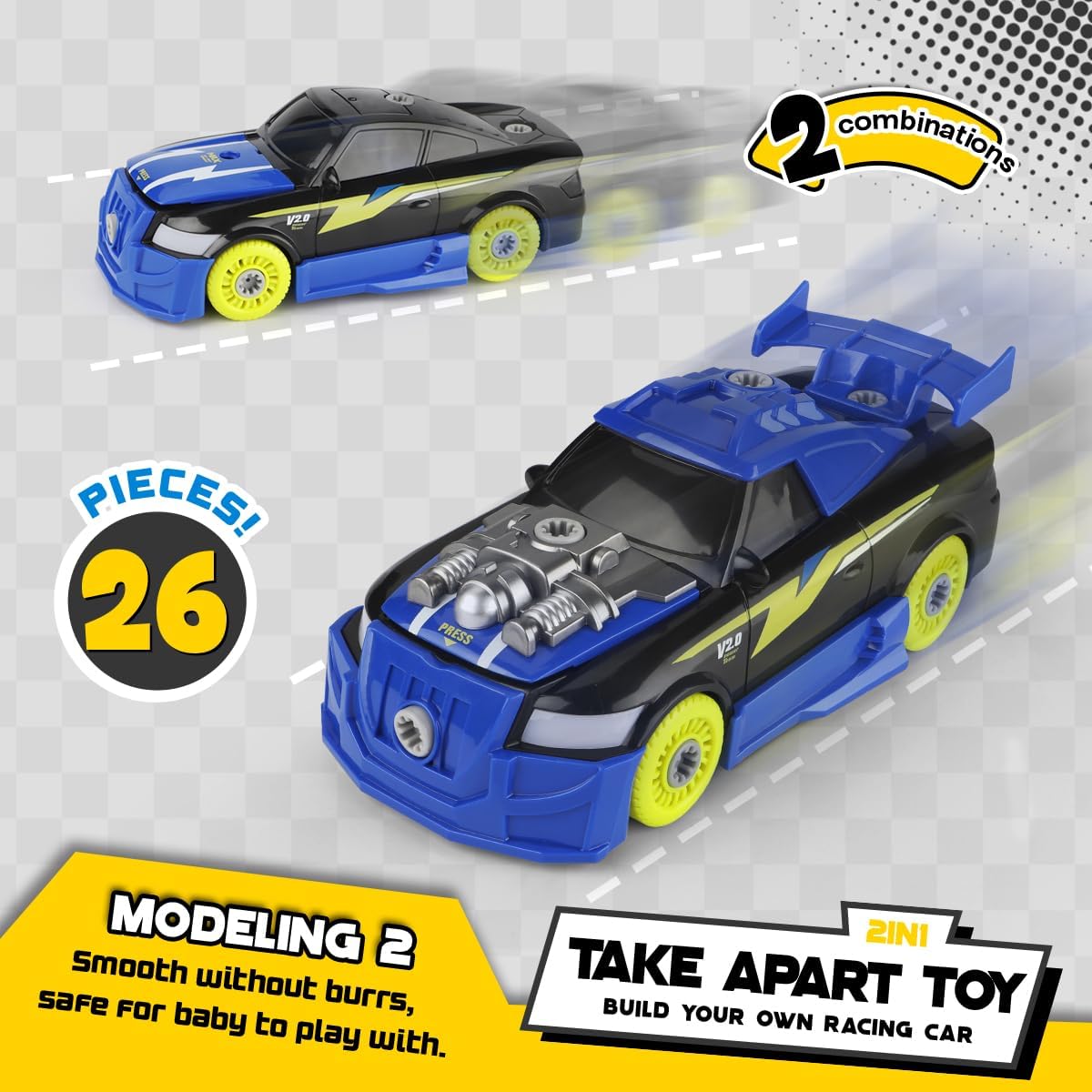 GILOBABY Take Apart Toys for Boys, STEM Building Set with Electric Drill | 26PCS Take Apart Toy, Kid-Safe Electric Drill, Dynamic Lights & Sounds