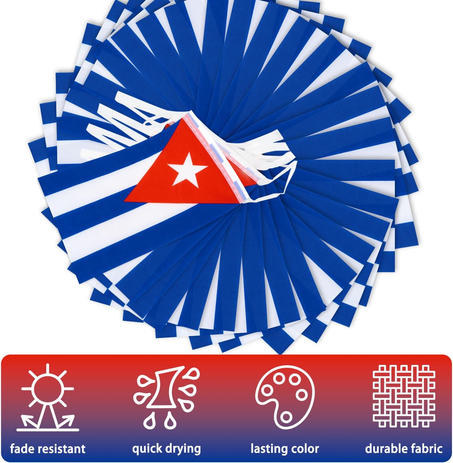 Nicaragua String Flag Pennant Banner, Small Mini Nicaraguan Flags Bunting Banner, National Country Decoration for School, Party, Sports Events, Patriotic Festival, 33 Feet 30 Flags