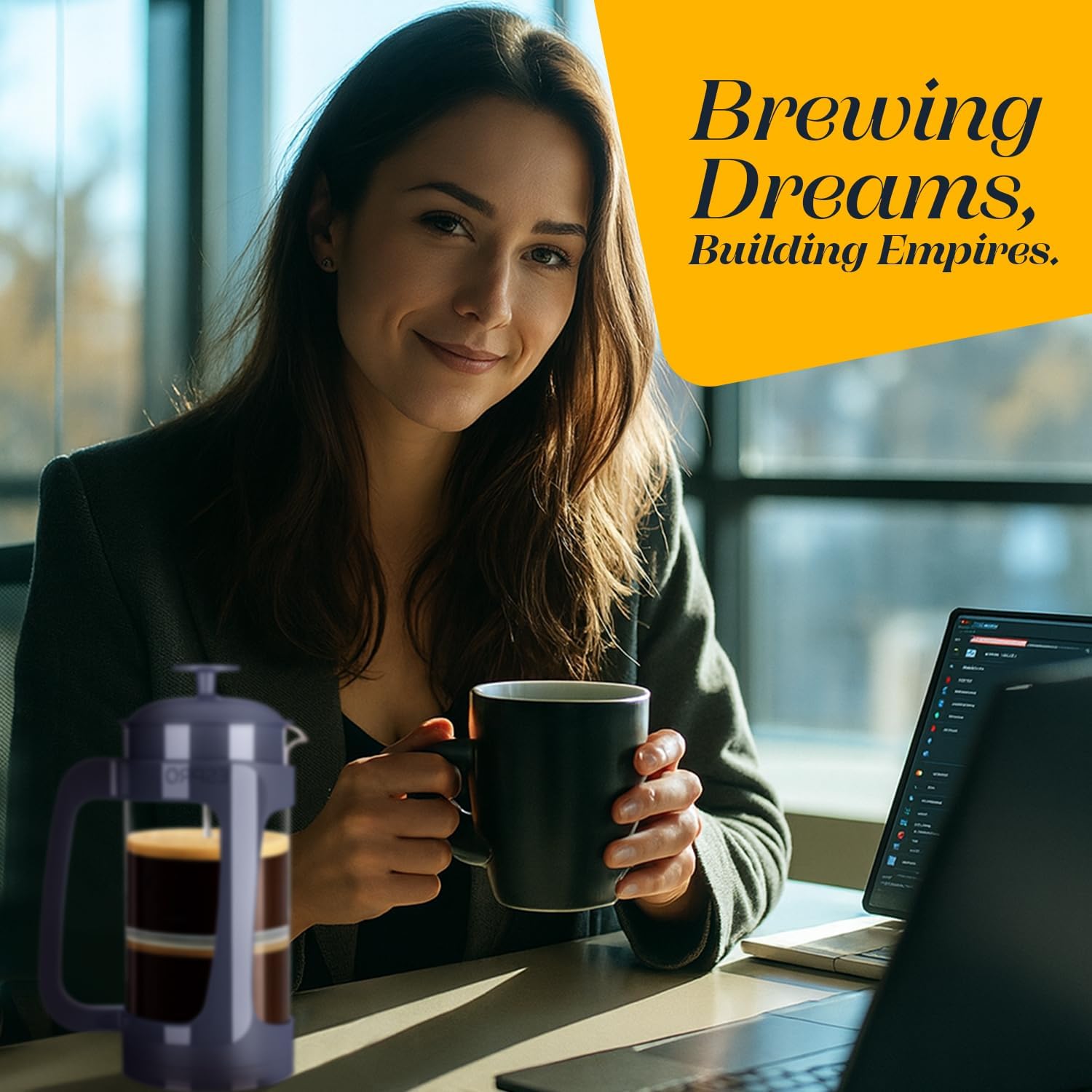 ESPRO P3 French Press Coffee Maker, 32oz, Black, Double Micro Filter Press | Grit-Free Coffee Press, Thicker Borosilicate Heat Resistant Glass french press, Tea Press, Easy Coffee Brewer, Tea Brewer