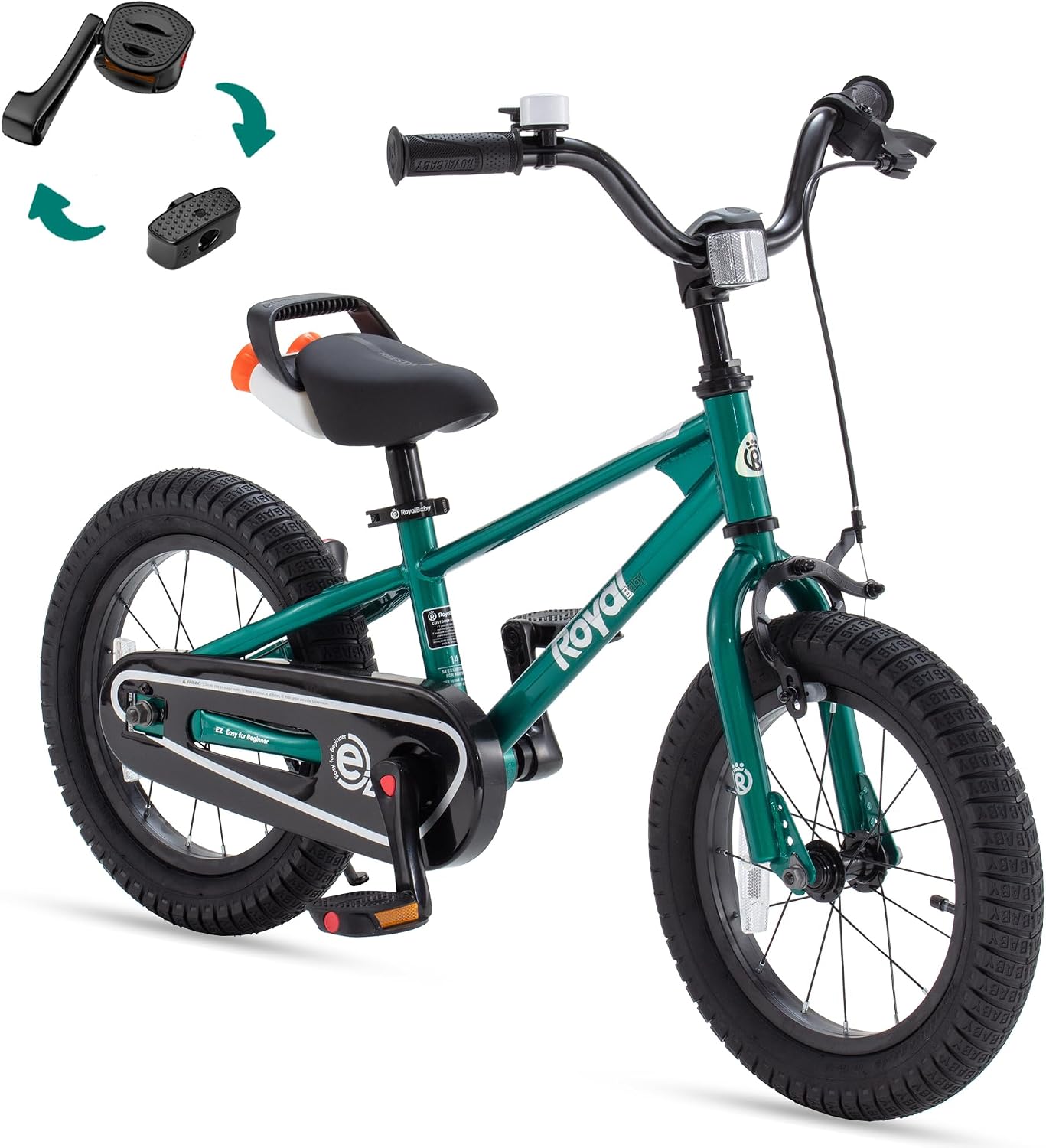 RoyalBaby EZ Kids Bike 12 14 16 18 20 Inch Balance Pedal 2-in-1 Training Bicycle Boys Girls Ages 3 to 12 Years Easy Learn for Beginners