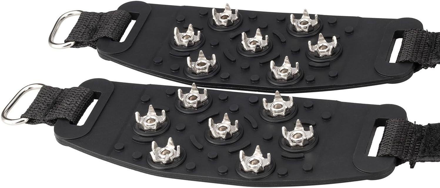 FANBX F Crampon Traction Cleats Anti-Skid Traction Grips Crampons Spikes 7 Point Cleats for Footwear for Walking, Jogging, Hiking, Mountaineering Ice Snow Grips
