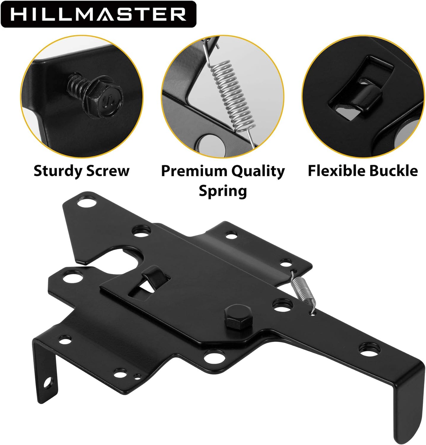 HILLMASTER Heavy Duty Self-Locking Gate Latch for Wooden Fence, Post Mount Automatic Gate Lock Gravity Door Latch Hardware for Secure Pool