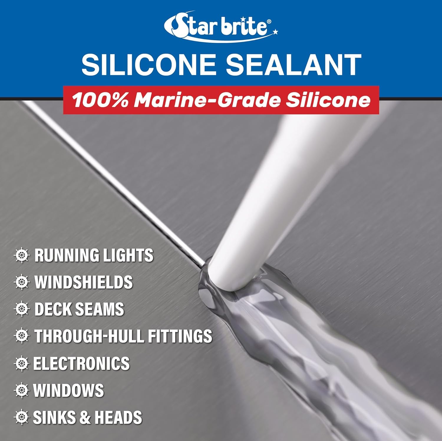 STAR BRITE Marine Silicone Sealant White - Waterproof
