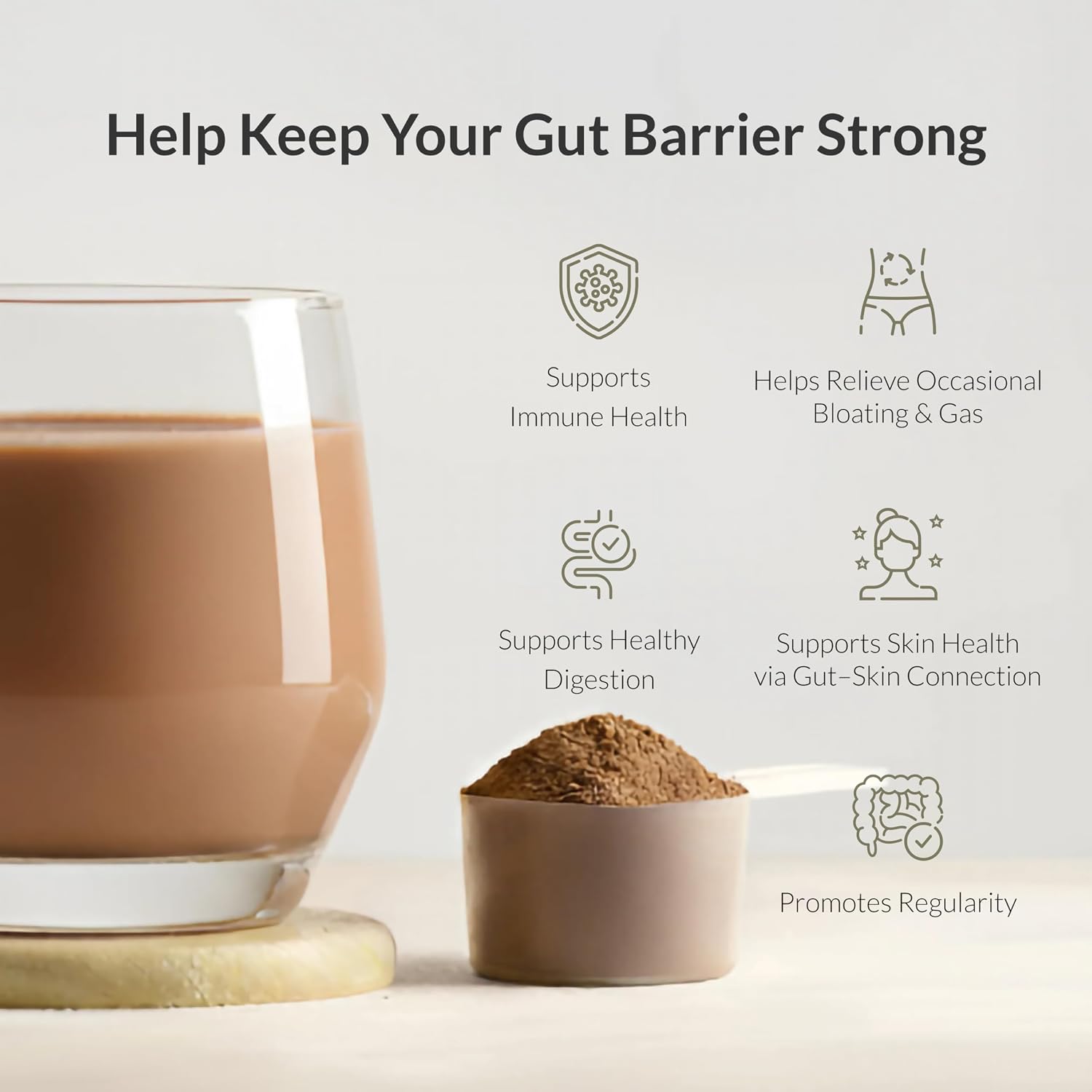 Microbiome Breakthrough Gut Support Powder Chocolate Flavor With Lactobacillus Strains