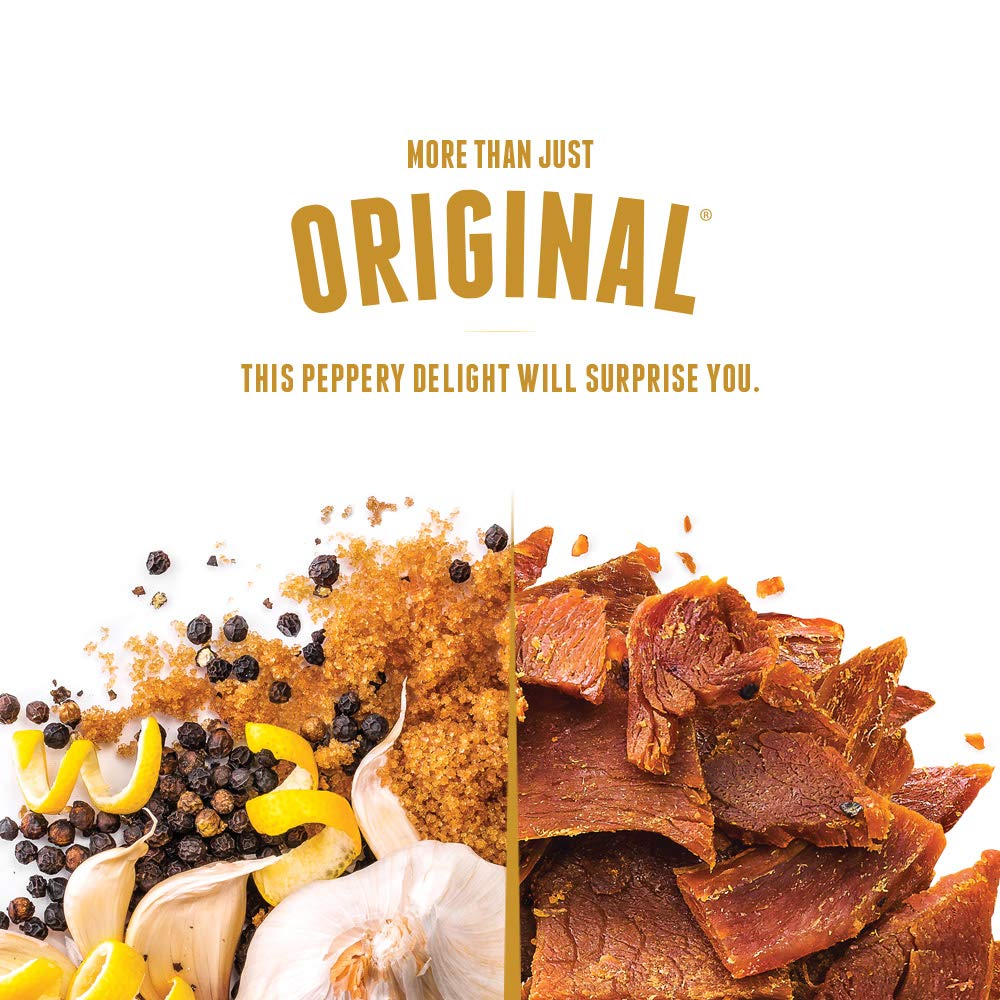 Perky Jerky Original Turkey Jerky, Low Sodium - 10g Protein per Serving - Low Fat - 100% U.S. Sourced - Tender Texture and Bold Flavor, 2.2 Ounce (Pack of 12)