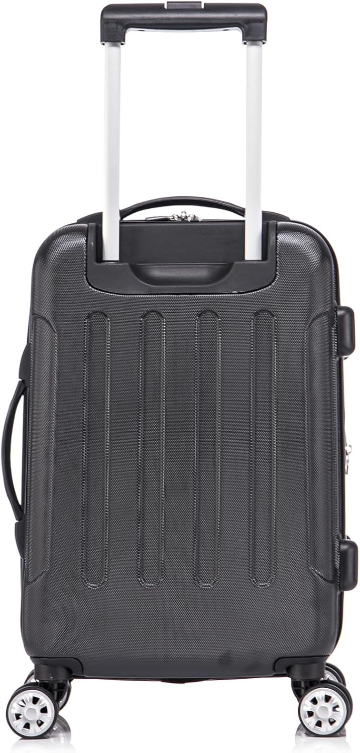 Rockland London Hardside Spinner Wheel Luggage, White, 3-Piece Set (20/24/28)