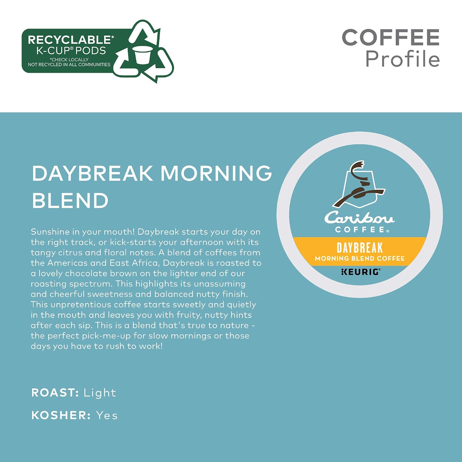 Caribou Coffee Caribou Blend Keurig Single-Serve K-Cup Pod, Medium Roast Coffee, 72 Count