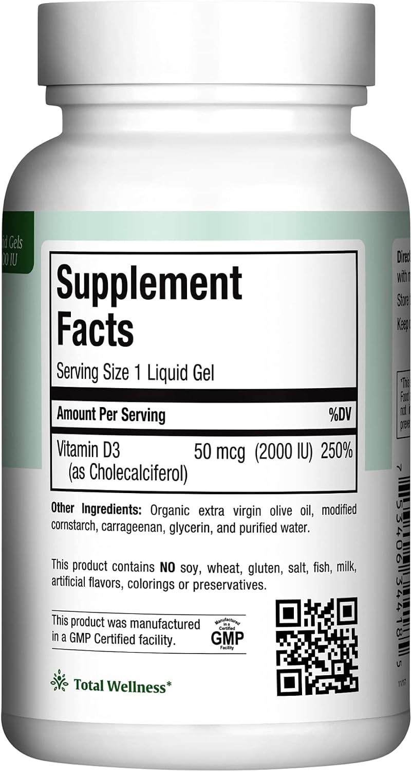 Maxi Health Kosher Vitamin D3 2000IU - Highly Absorbable Vitamin D Supplements for Healthy Immune Response, Calcium Absorption, Teeth & Bone Health - D3 Vitamin 2000 IU -180 Tablets