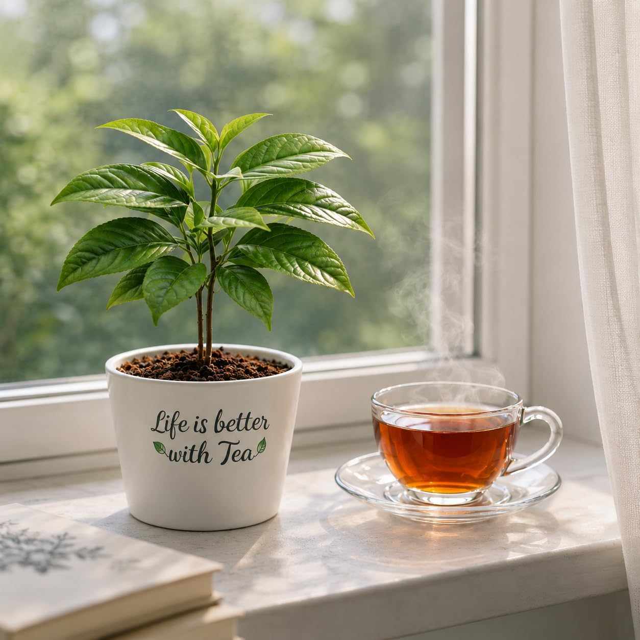 Camellia Sinensis - 4 Inch Container - Large & Beautiful Live Tea Plant - Brew Your Own Black, White, Green & Oolong Tea