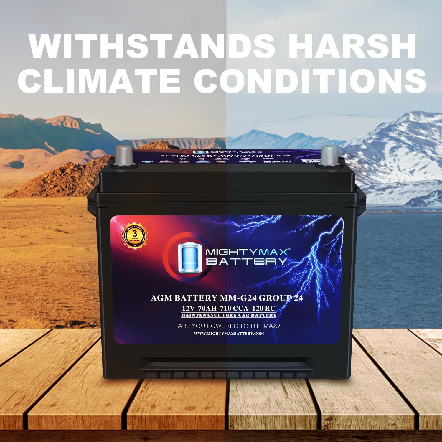 Mighty Max Battery MM-H8 Start and Stop Car BCI Group 49 12V 95Ah, 160RC, 900 CCA Rechargeable AGM Car Battery