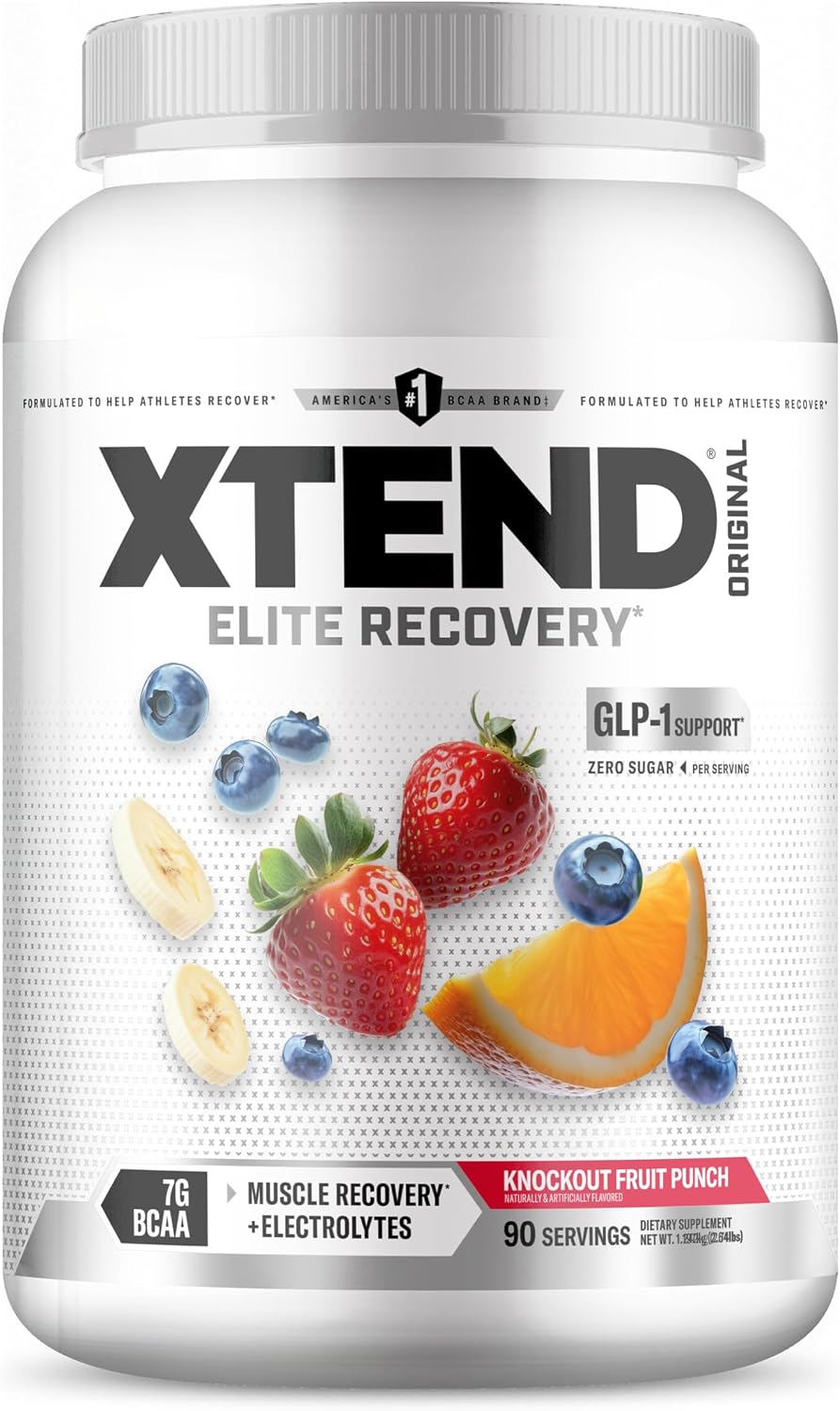 Xtend Original BCAA Powder, 7g BCAAs and 2.5g L-Glutamine for Muscle Recovery Hydration and Lean Muscle, Sugar Free Intra and Post Workout Drink with Electrolytes, Watermelon Explosion, 30 Servings