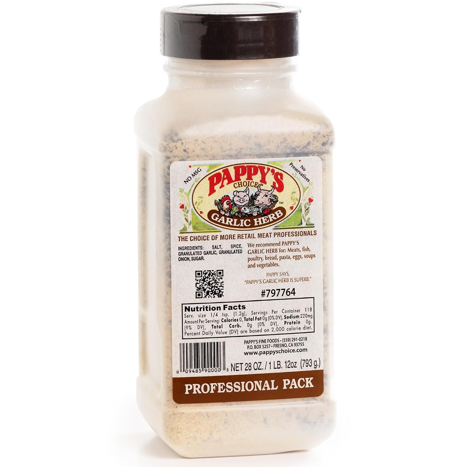 Pappy's Choice Original Seasoning, 32 Oz | California's Legendary Seasoning Blend, Santa Maria Style, Perfect for BBQ, Beef, Burgers, Brisket, Tri-tip and Steak