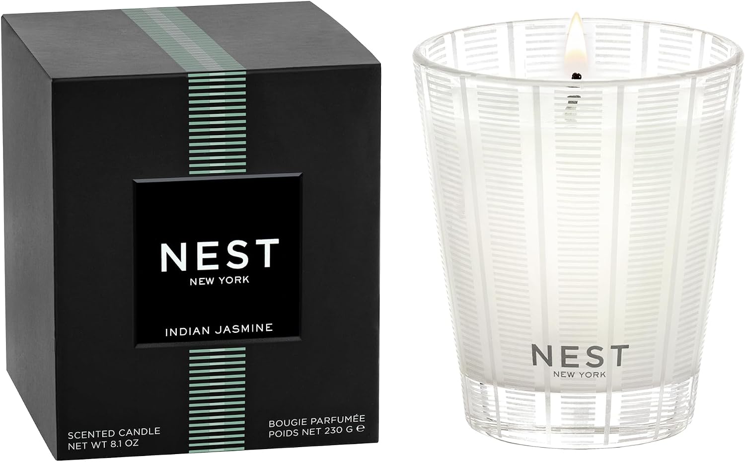 NEST New York Scented Classic Candle, Grapefruit - 8.1 oz - Up to 60-Hour Burn Time - Reusable Glass Vessel
