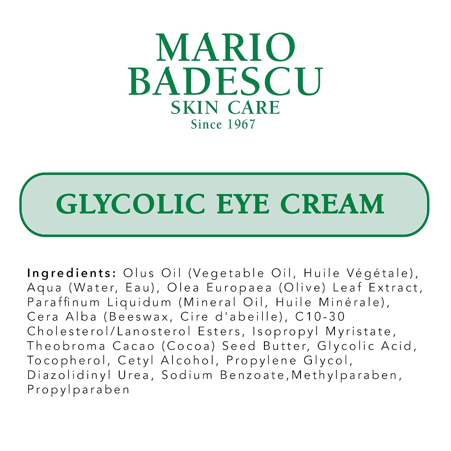 Mario Badescu Eye Cream for Dark Circles and Puffiness – Hyaluronic, Caffeine or Glycolic – Hydrating, Firming and Anti Aging Overnight Under Eye Care Treatment for Fine Lines and Wrinkles