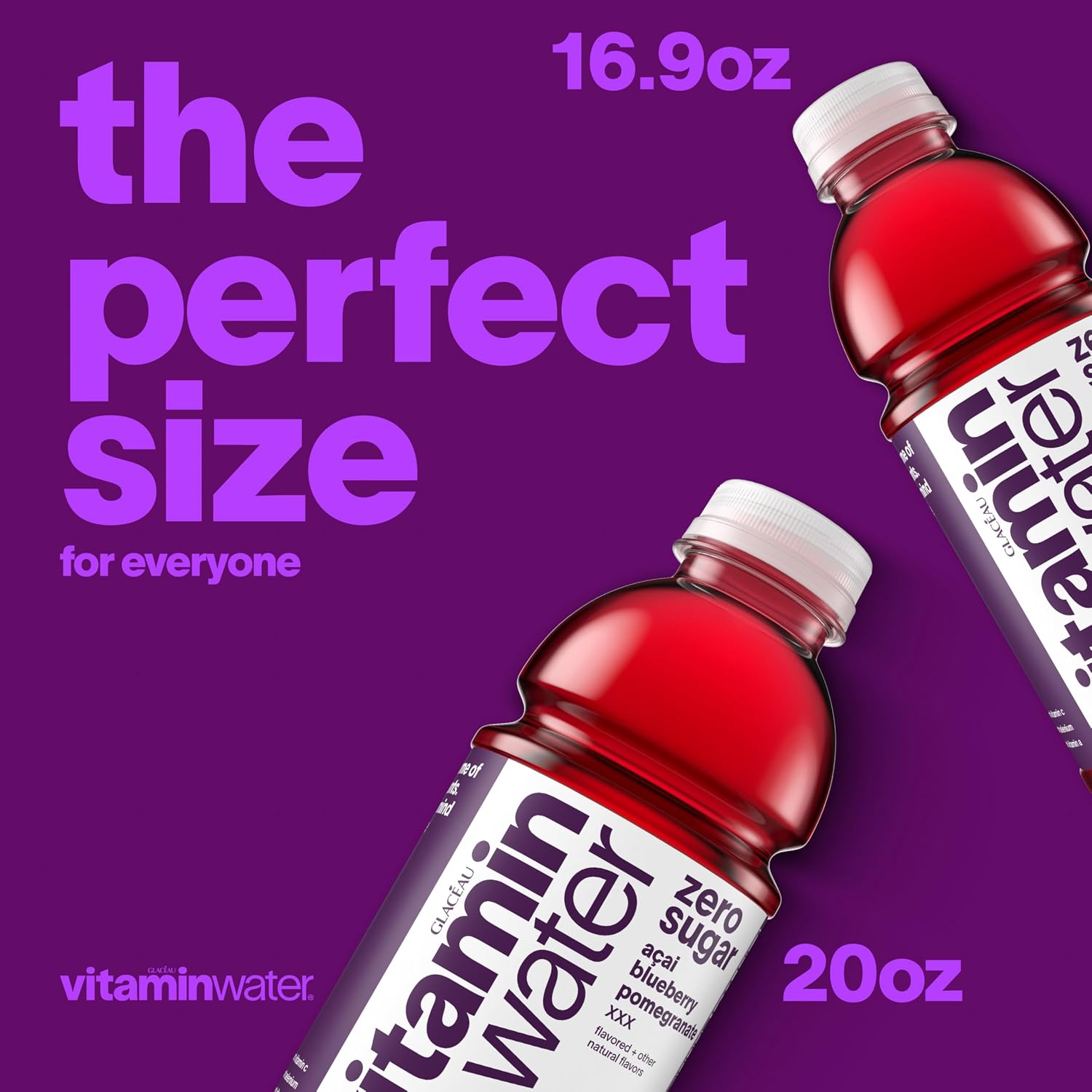vitaminwater Squeezed Lemonade Zero Sugar, Flavored Water Beverage Bottles, 20 fl oz, 12 Pack