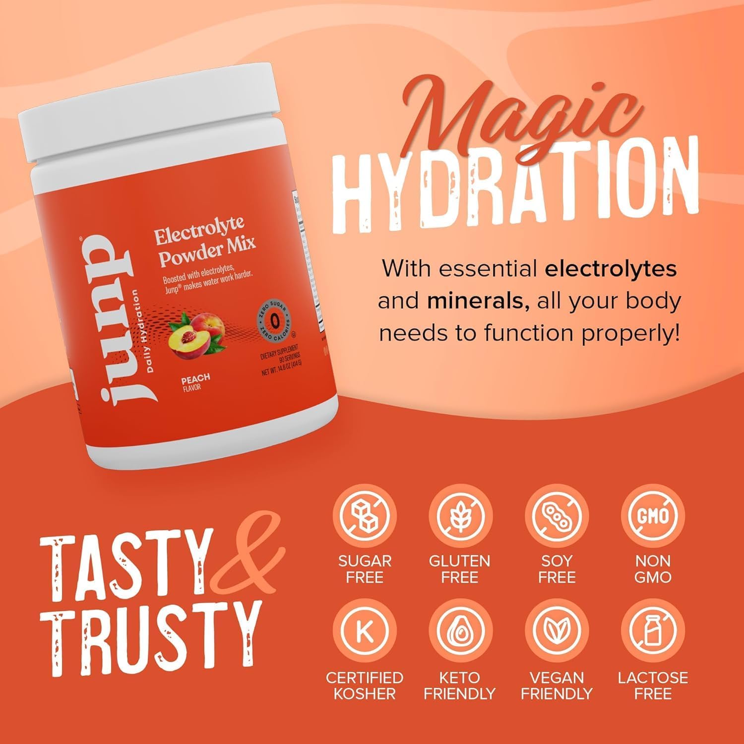 JUNP Electrolytes Powder No Sugar No Carbs – Lemonade Keto Electrolyte Drink Mix - Potassium & Salt Hydration Powder Electrolytes - Zero Calorie