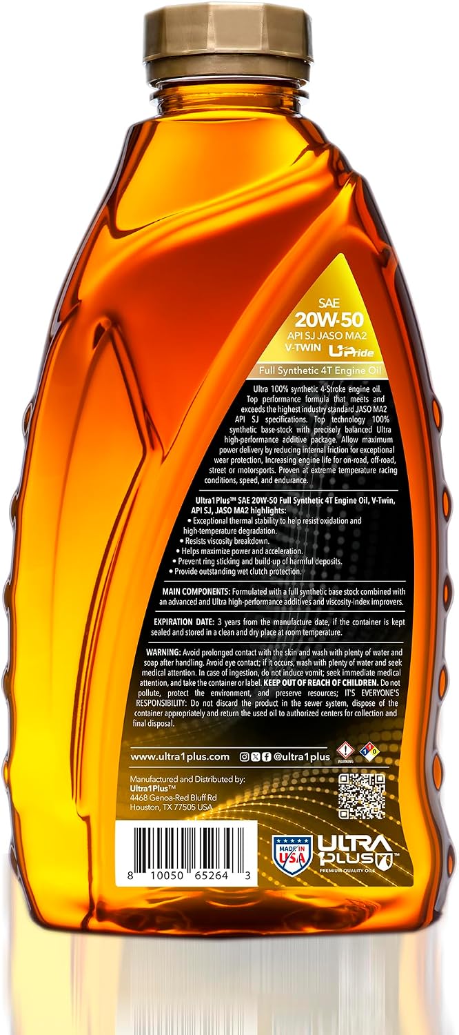 20W-50 Full Synthetic V-Twin 4T Motorcycle Engine Oil 5 Gallon Pail