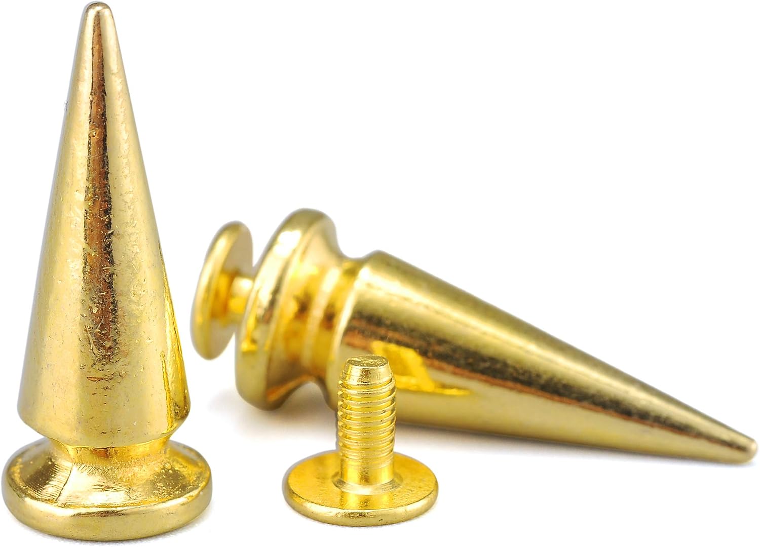 YORANYO 20 Sets 25MM Silver Color Metallic Spikes and Studs 1" Metal Bullet Cone Spikes Screw Back Large Punk Studs and Spikes for Clothing Shoes