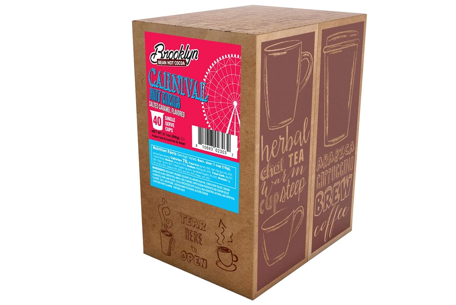 Brooklyn Beans Milk Chocolate Hot Cocoa Pods, Compatible with 2.0 K-Cup Brewers, 40 Count