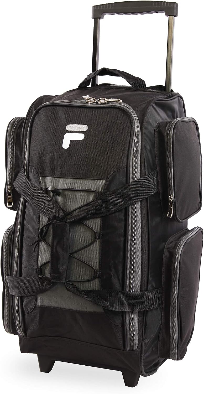 Fila 22" Lightweight Carry On Rolling Duffel Bag, Neon Lime, One Size