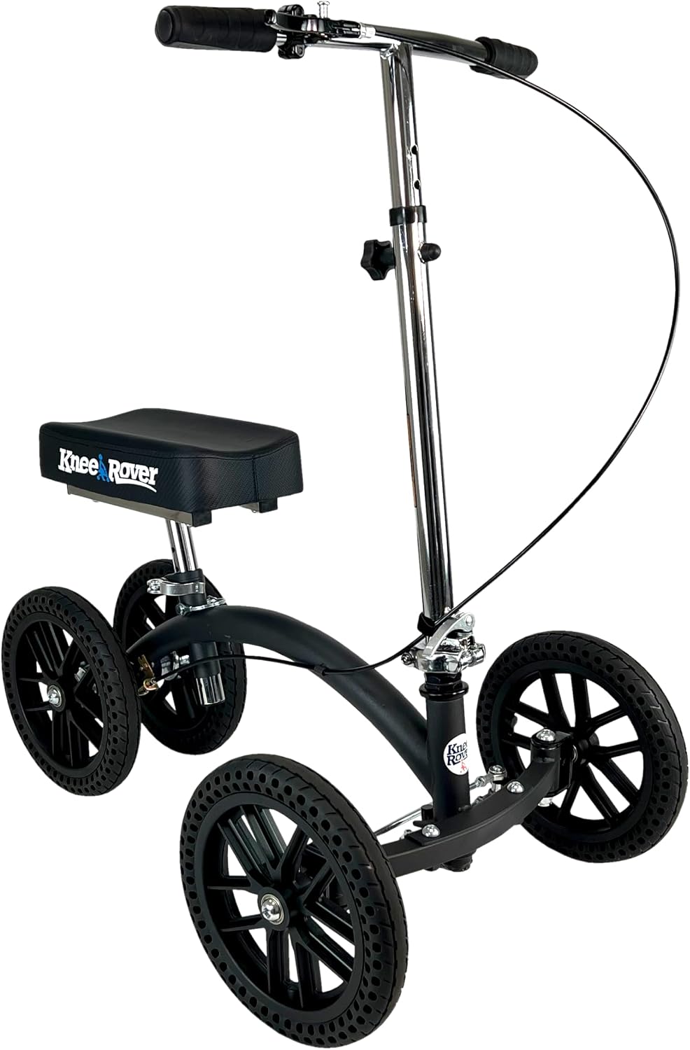 KneeRover Quad HC All Terrain Knee Scooter with Flat Free Wheels for Adults and Kids - Foot Surgery Knee Walker for Broken Ankle Foot Injuries