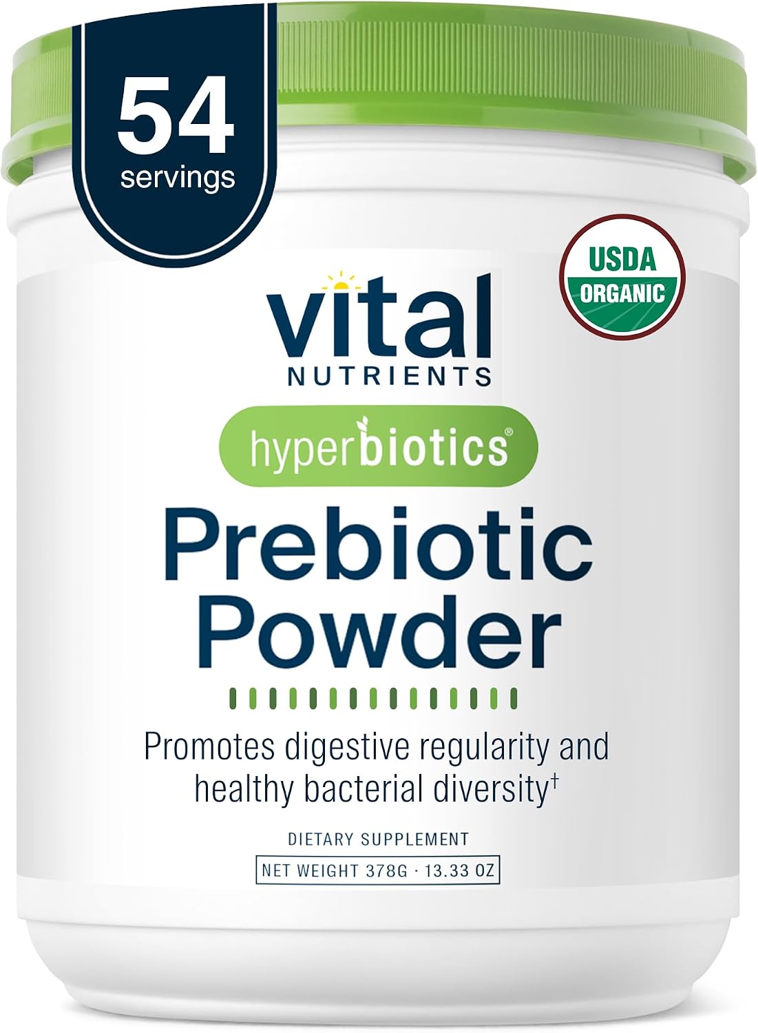Hyperbiotics Vital Nutrients Organic Prebiotic Fiber Powder | Supports Gut Health and Digestive Regularity | Soluble Fiber Supplement for Women and