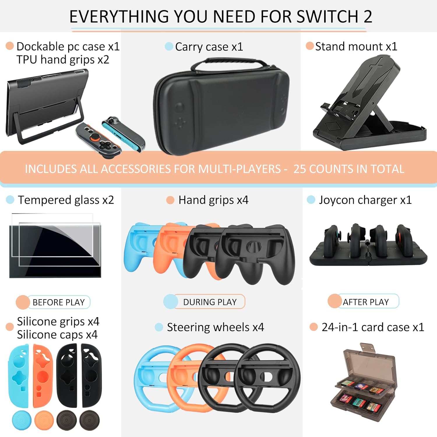 Switch Accessories - Family Bundle Accessories for Nintendo Switch