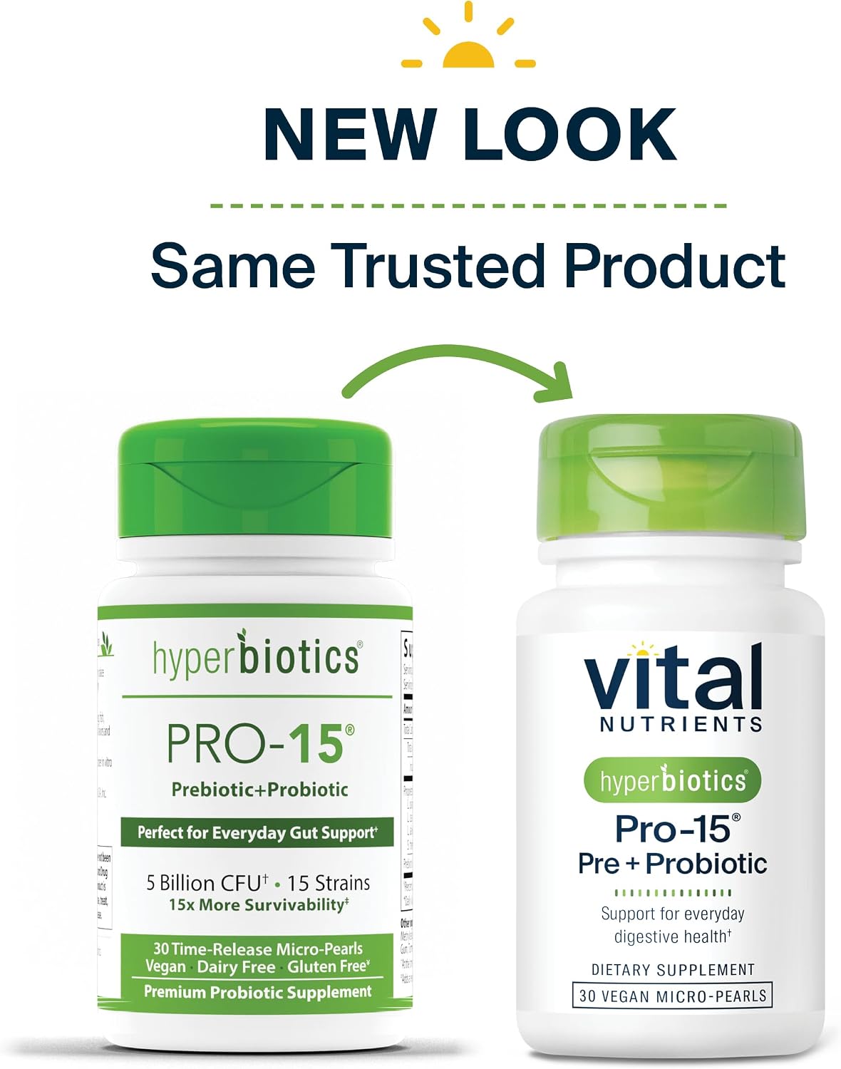 Hyperbiotics Vital Nutrients Pro-15 Prebiotics and Probiotics for Women and Men | 15 Science Backed Strains | Supports Occasional Constipation, Diarrhea, Gas & Bloating | 60 Vegan Time Release Pearls