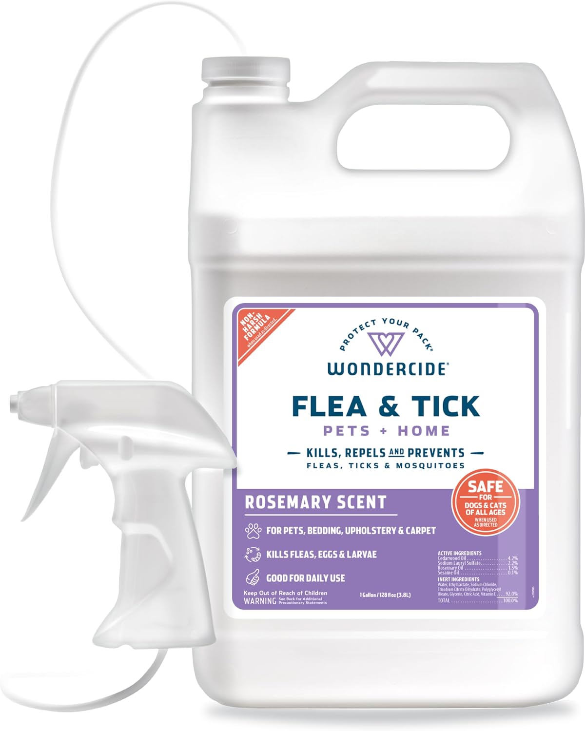 Wondercide Flea Tick & Mosquito Spray for Pets & Home - Cedarwood 16 fl oz | With Natural Essential Oils - Killer, Control, Prevention, Treatment of Fleas & Ticks for Dogs and Cats - Pet & Family Safe