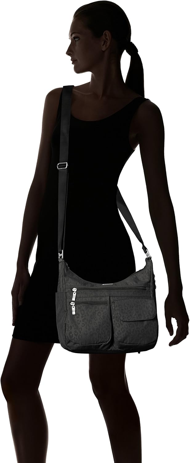 Baggallini womens Everywhere Bagg Crossbody Women 11x9 Lightweight Nylon Hobo Water-resistant Travel Bag W/Rfid