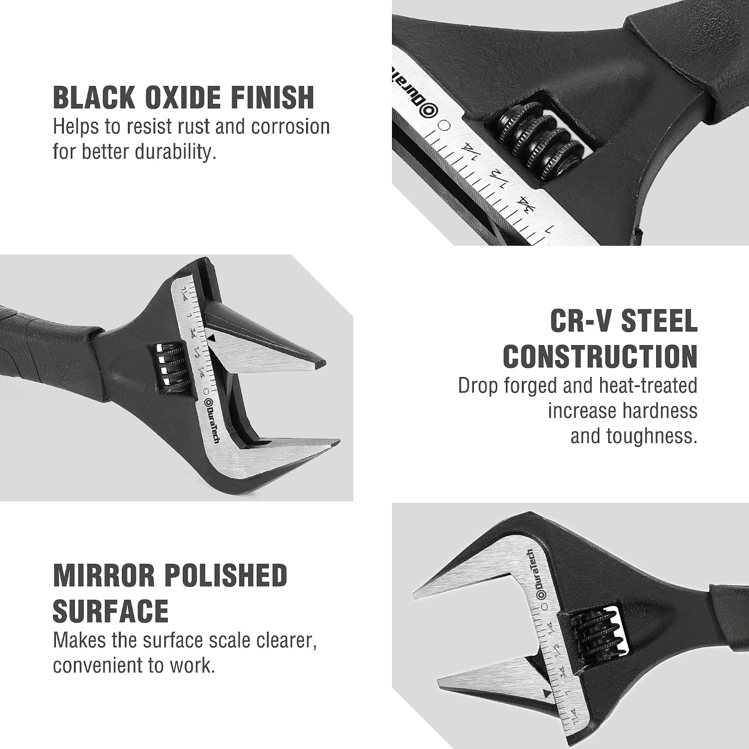 DURATECH 10-Inch Wide Jaw Adjustable Wrench
