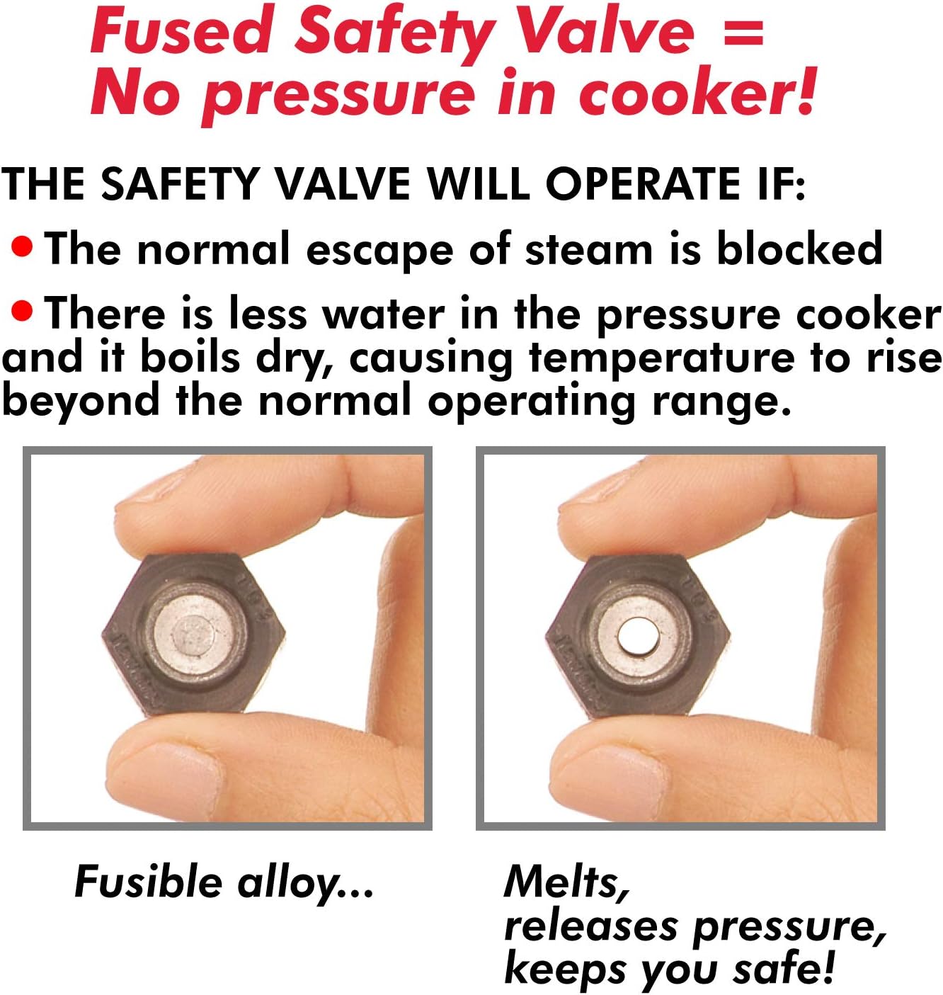 Hawkins B1010 3 Piece Pressure Cooker Safety Valve - B1010-3pcSet