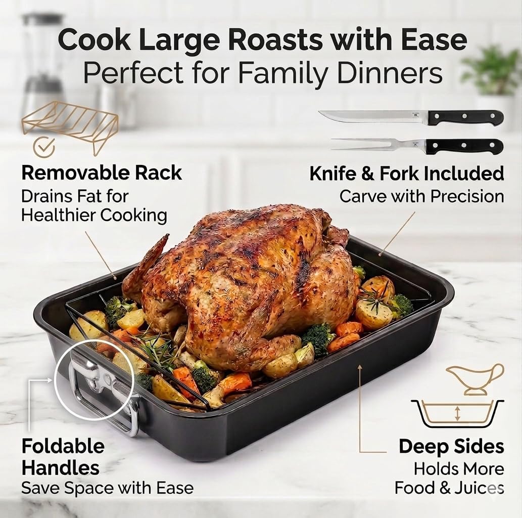 Moss & Stone 12" Deep Nonstick Skillet with Lid, 5 Qt Saute Pan, Oven Safe