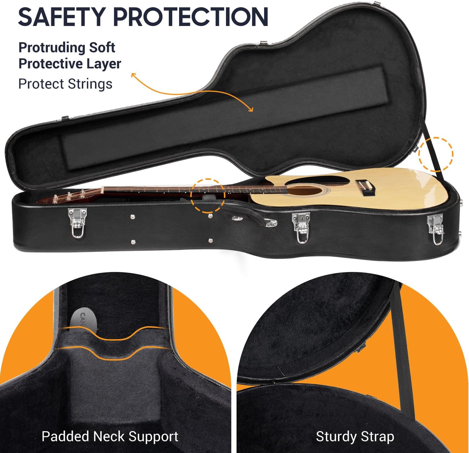 CAHAYA Electric Guitar Bag Gig Bag 6mm Padding Padded Backpack with Reflective Bands Soft Guitar Case Black CY0225
