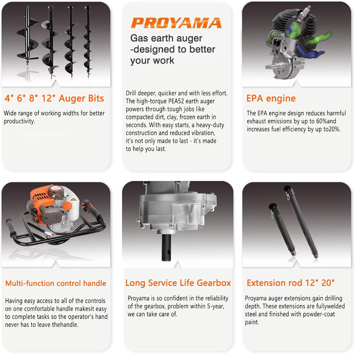 PROYAMA 54cc Post Hole Digger