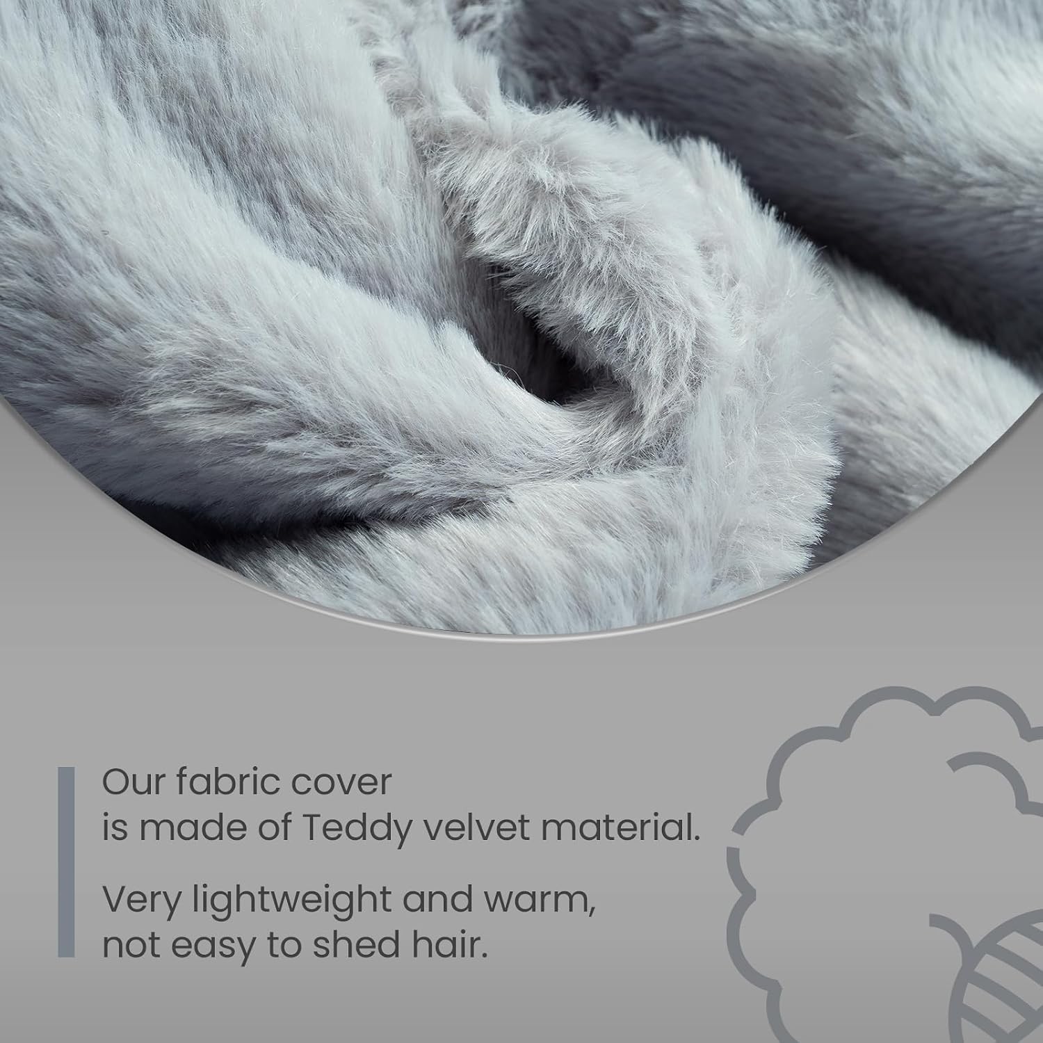 JUNSPOW Cat Bed Sleeping Cat Hammock, 16.9in x 16.9in x 9.5in, Grey